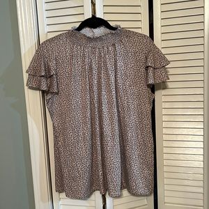 Muted leopard print soft top